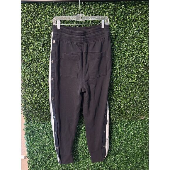 Free People Baby Got Track Black and Blue Pull Away Sweatpants Sz Medium High Wa - Picture 4 of 6